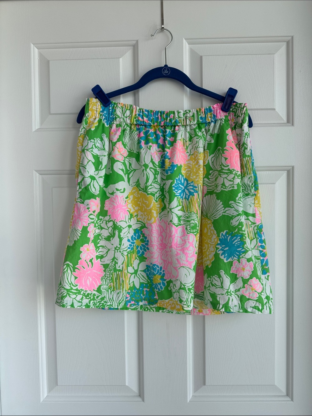Floral Lilly Pulitzer Print Mini Skirt in Green and Pink